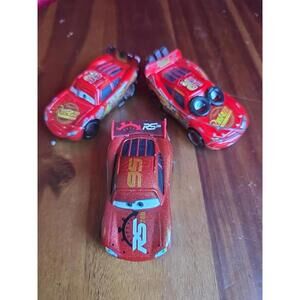 Disney Pixar Cars Rare LOT SPIN OUT BURNT RS LIGHTNING MCQUEEN 1:55 Diecast